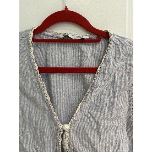 ZARA Women’s Dress Blue Cottagecore Fairy Button Flowy Prarie Size Medium - Picture 7 of 11